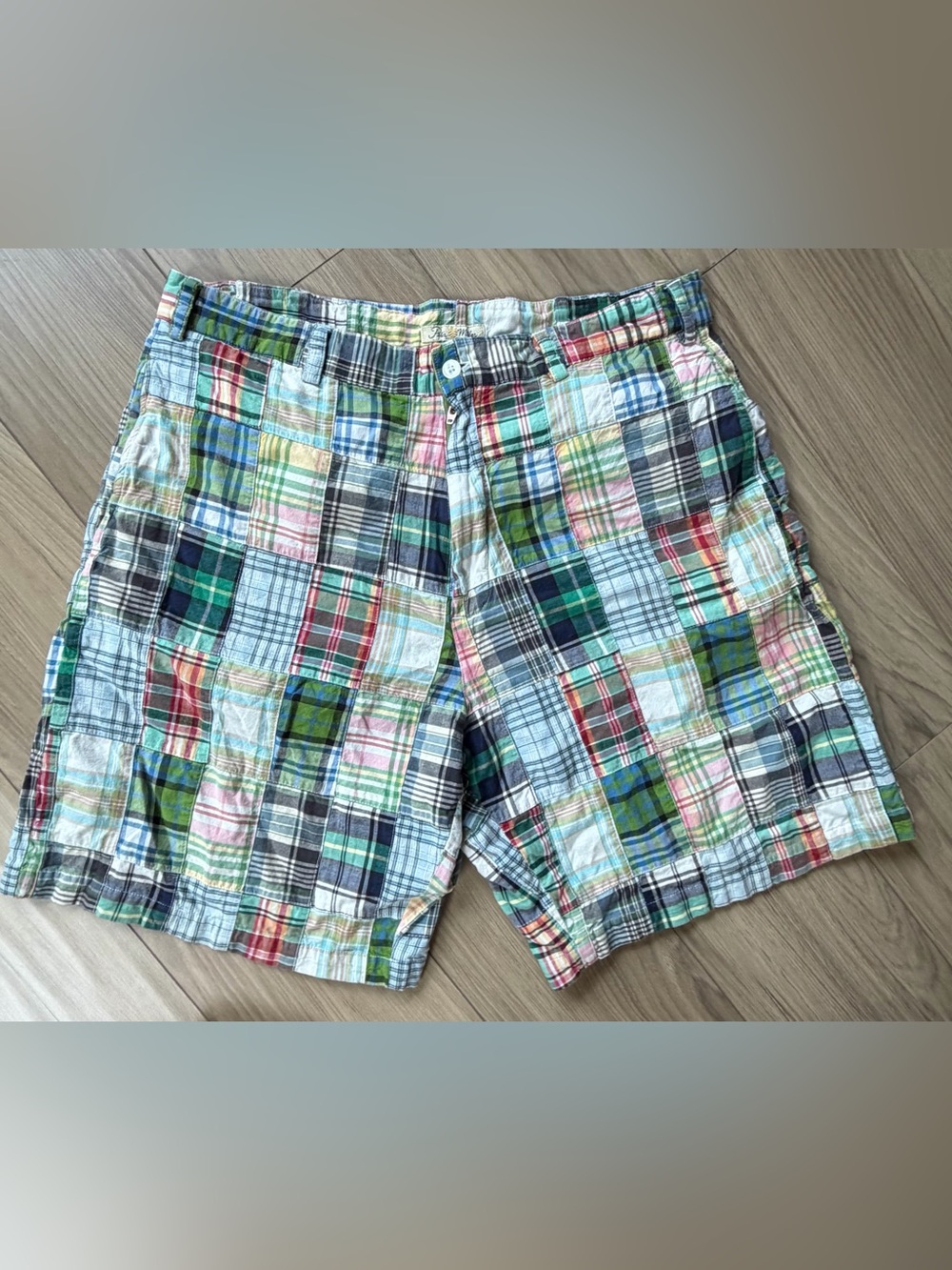 Peter Millar Men's Multicolor Patchwork Plaid Shorts Sz 35